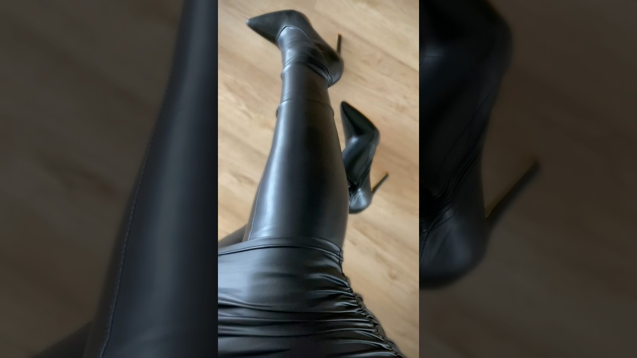 POV #shorts #leather #heels #boots #highheels