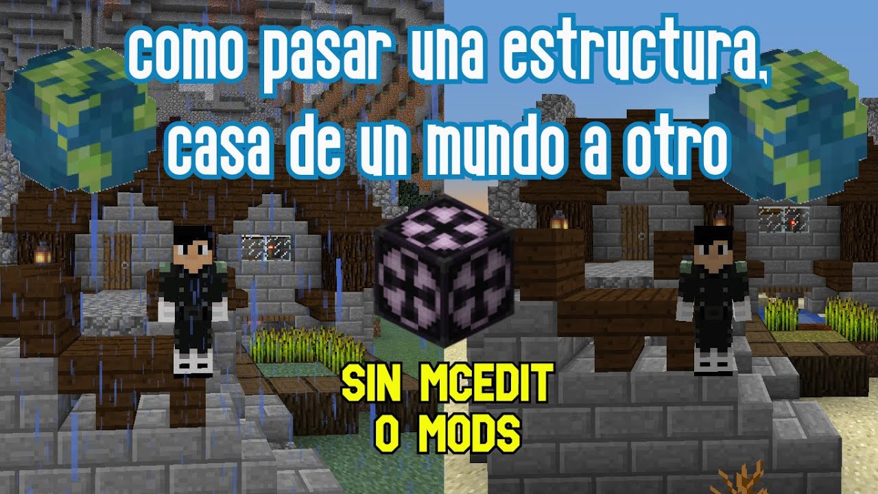 Como pasar tu casa de un mundo a otro en minecraft 1.15+ JAVA