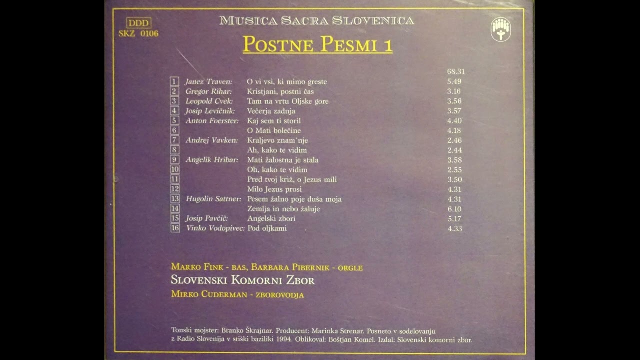 Zemlja in nebo žaluje (Hugolin Sattner) - Slovenski komorni zbor