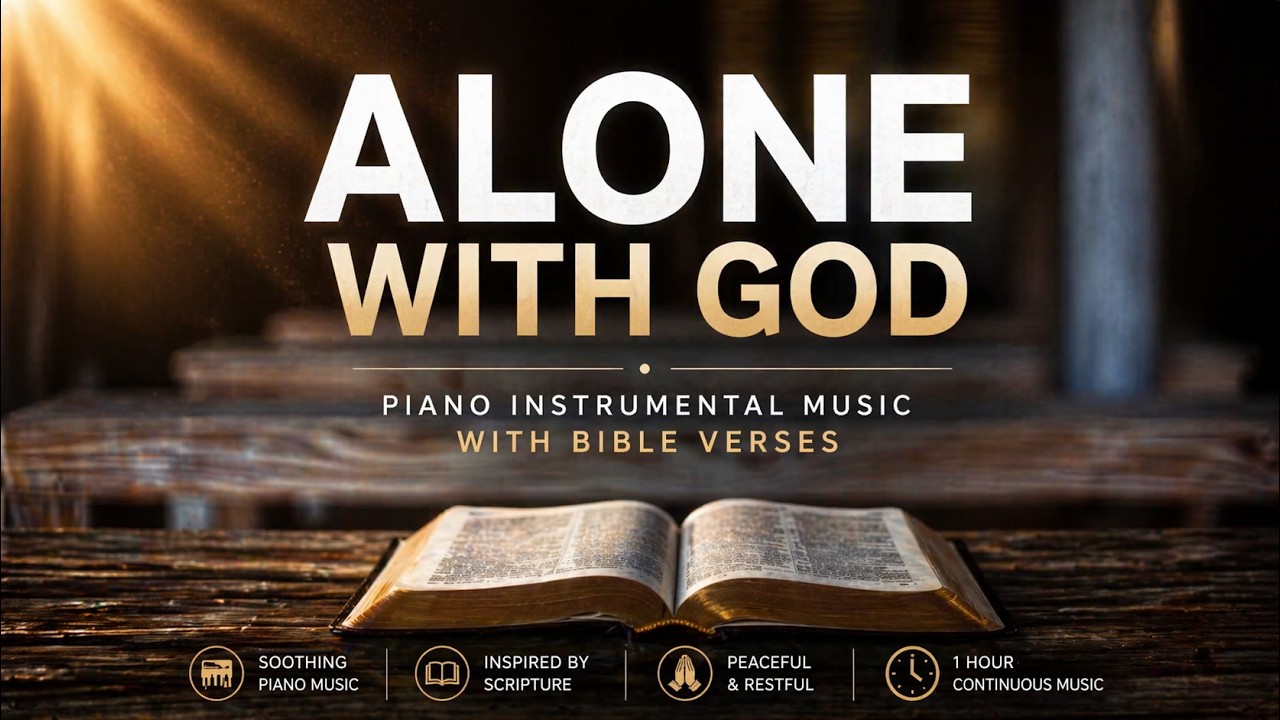 Alone with God | Piano Instrumental Music with Bible Verses (1 Hour)