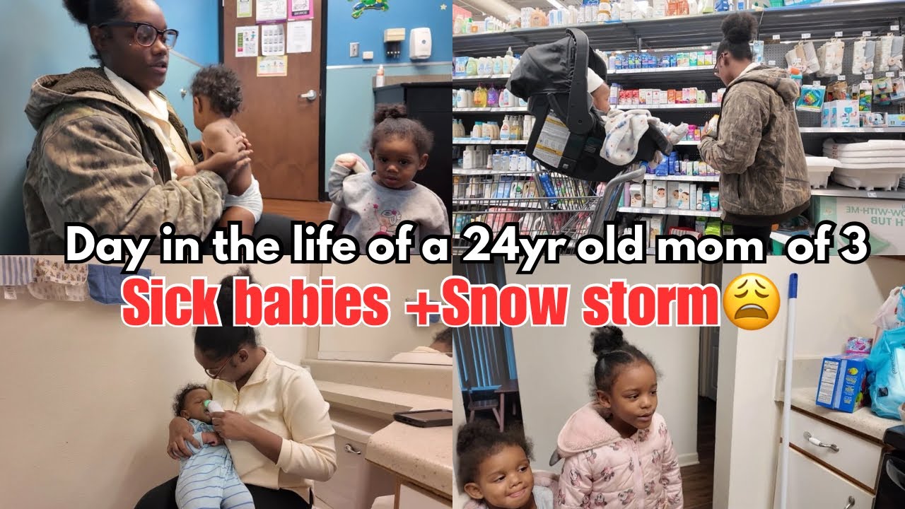 Snow Storm + Sick Babies | Real Life as a Single Young Mom 😮‍💨 #momlife 