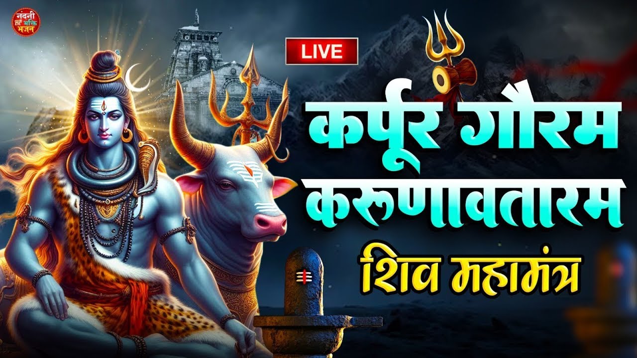 LIVE : प्रतिदिन सुबह शाम  : कर्पूर गौरम करूणावतारम | शिव मंत्र l karpur gauram  | #ShiMantra