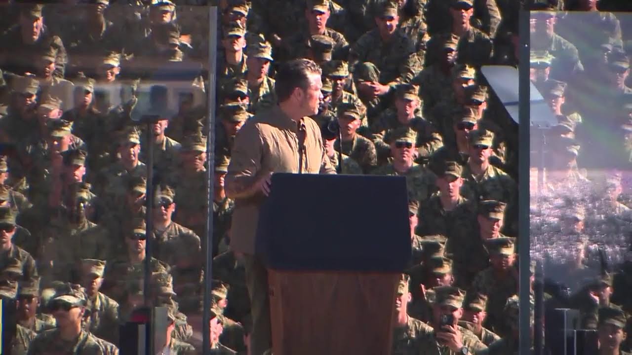 Secretary of War Pete Hegseth speaks at Camp Pendleton