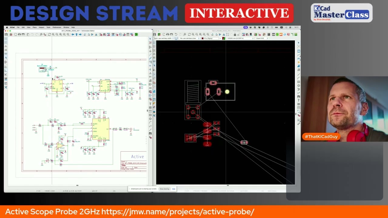 KiCad Design Stream Active Scope Probe 2GHz  part 4