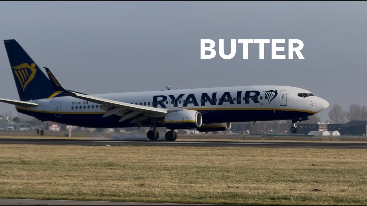 Ryanair 737-800 BUTTER Landing at Amsterdam Schiphol