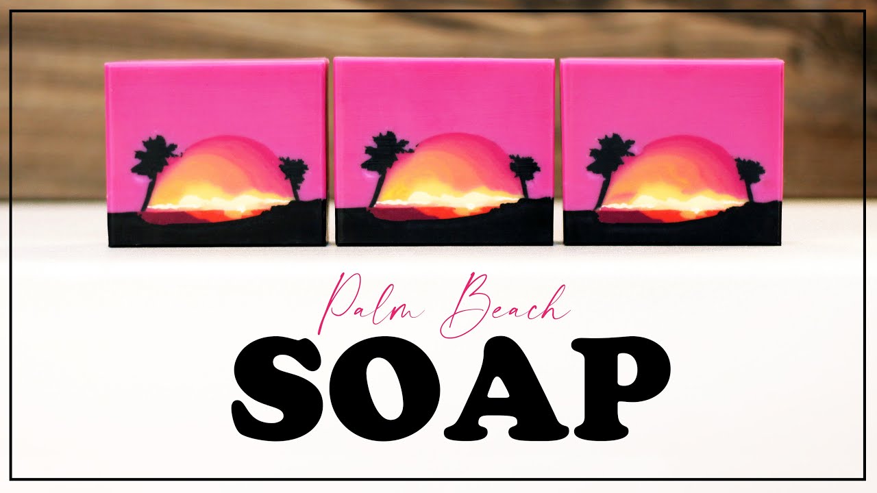 Making Palm Beach Handmade Cold Process Sculpted Landscape Sunset Soap Design FAIL with palm trees