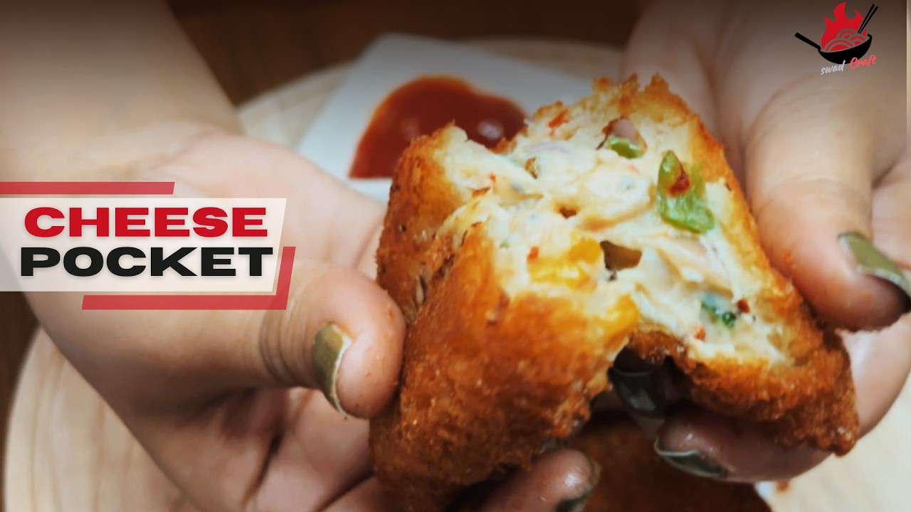 Perfect CHEESE POCKET Recipe | Bahar Crispy, Andar Creamy | Swadcraft