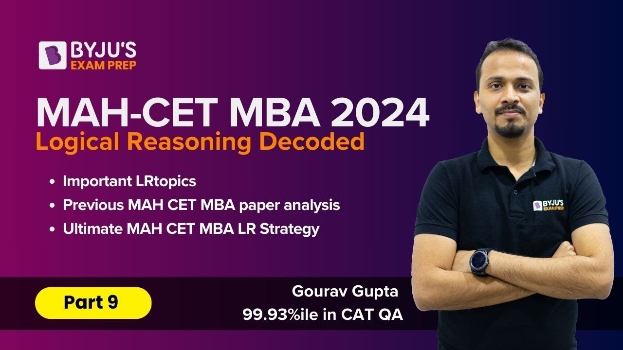 MAH CET MBA 2024 | Logical Reasoning Decoded | Part 9 | MAHCET MBA | #mbaexam # BYJUS