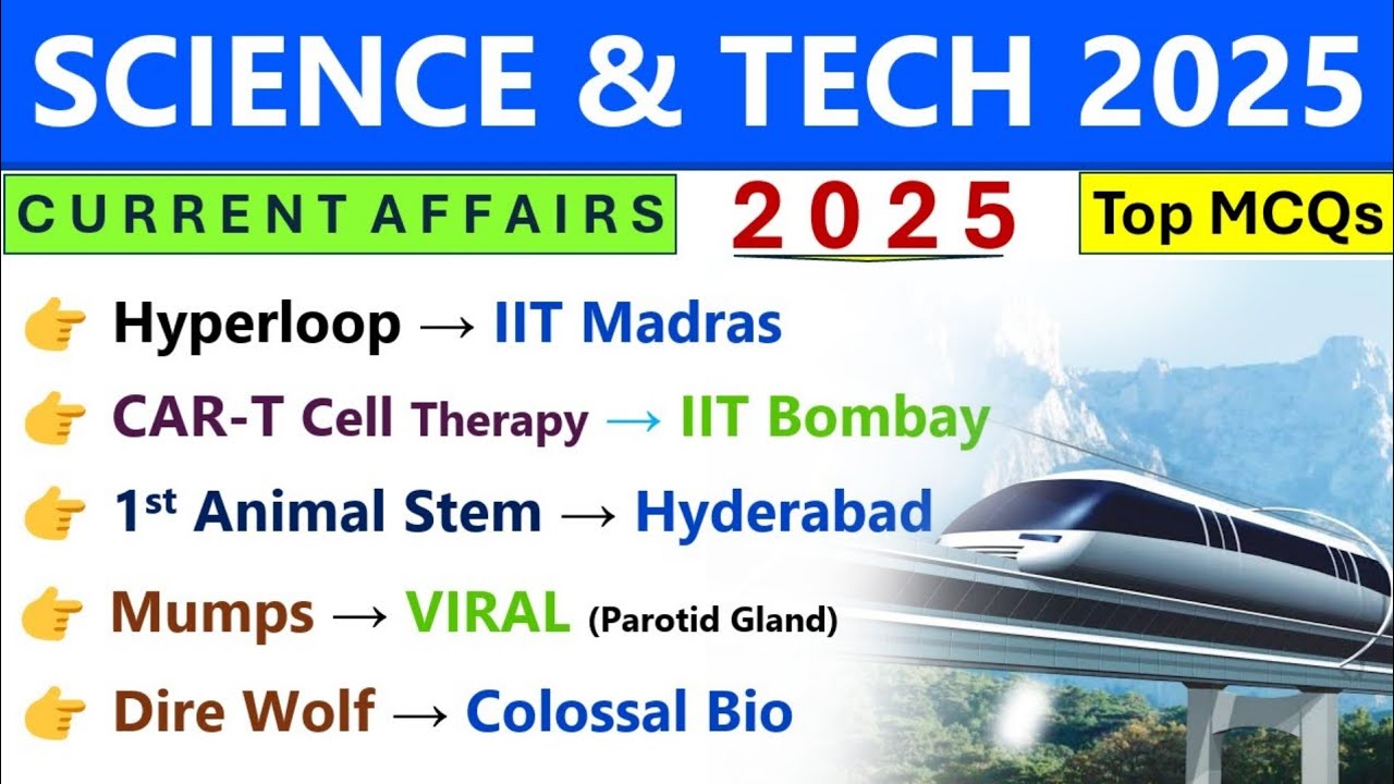 SCIENCE & TECHNOLOGY CURRENT AFFAIRS 2025 | SCI & TECH 2025 | CURRENT AFFAIRS UPDATED 2025 | 2025 CA