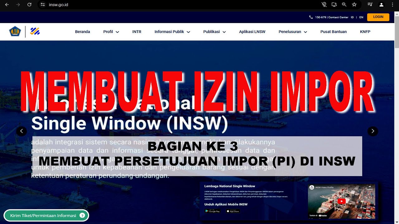 PERIZINAN IMPOR - MEMBUAT PI DI INSW
