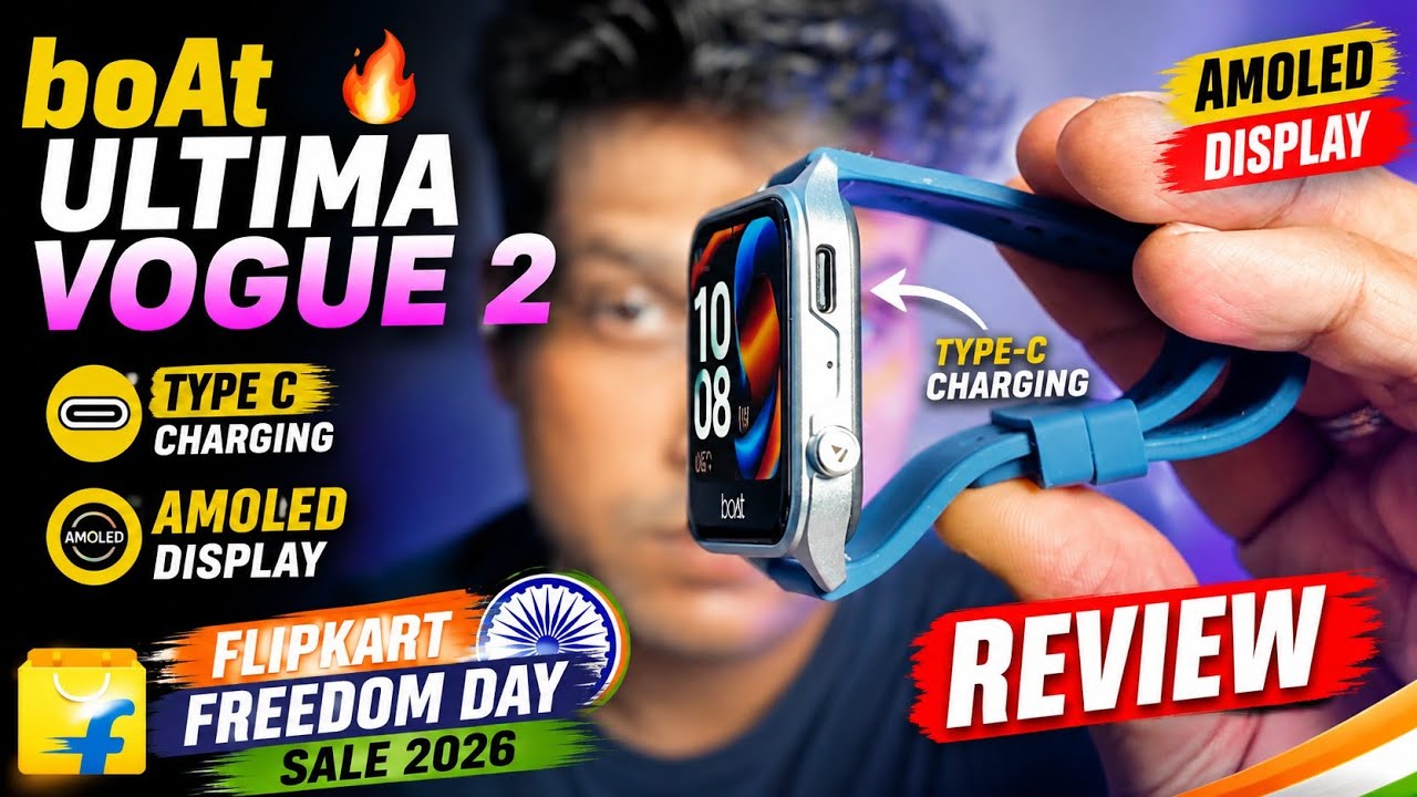 boAt Ultima Vogue 2 🔥 Super amoled Display with Type C charging Smartwatch Review | boAt New launch 