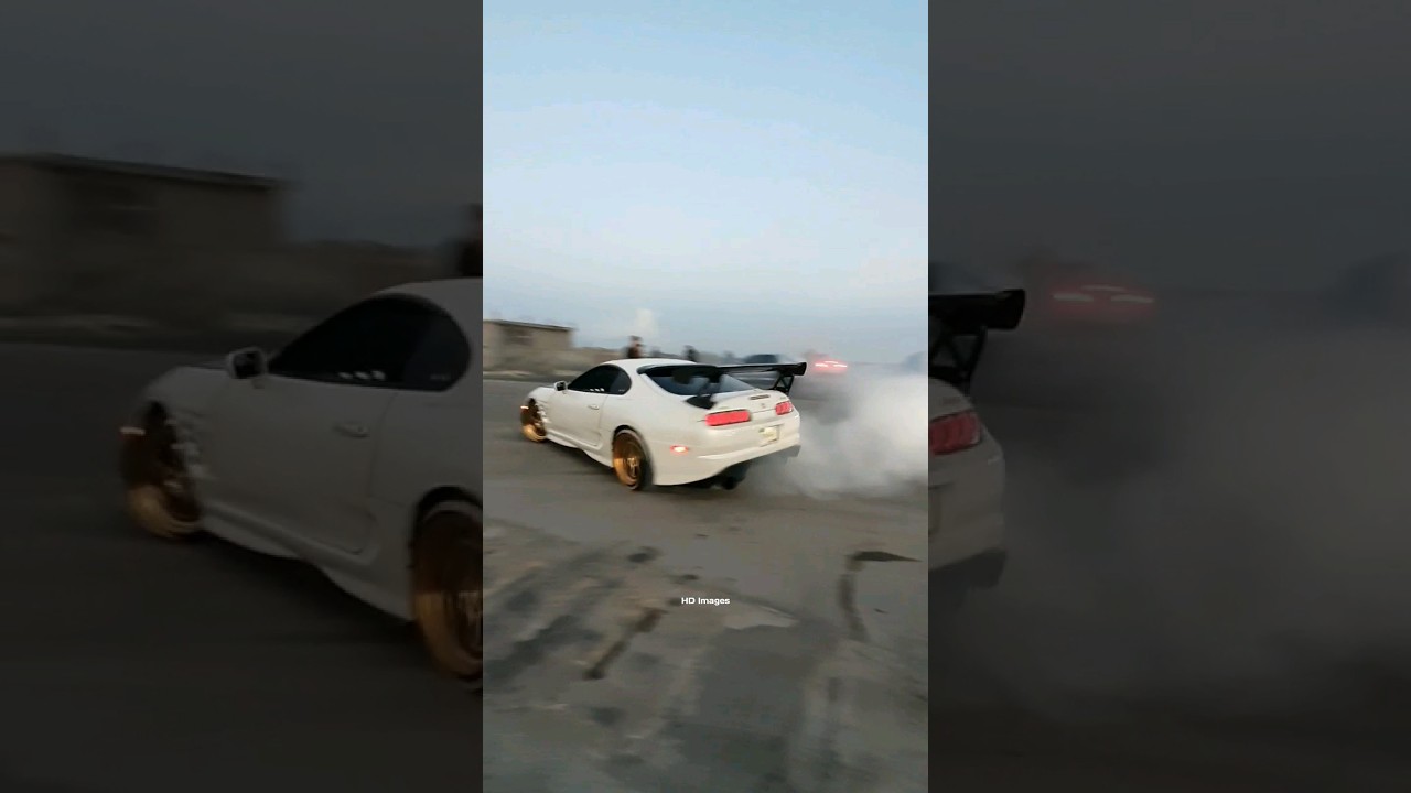 Toyota supra anti lag shots fire during donuts in karachi Pakistan #viral #supra