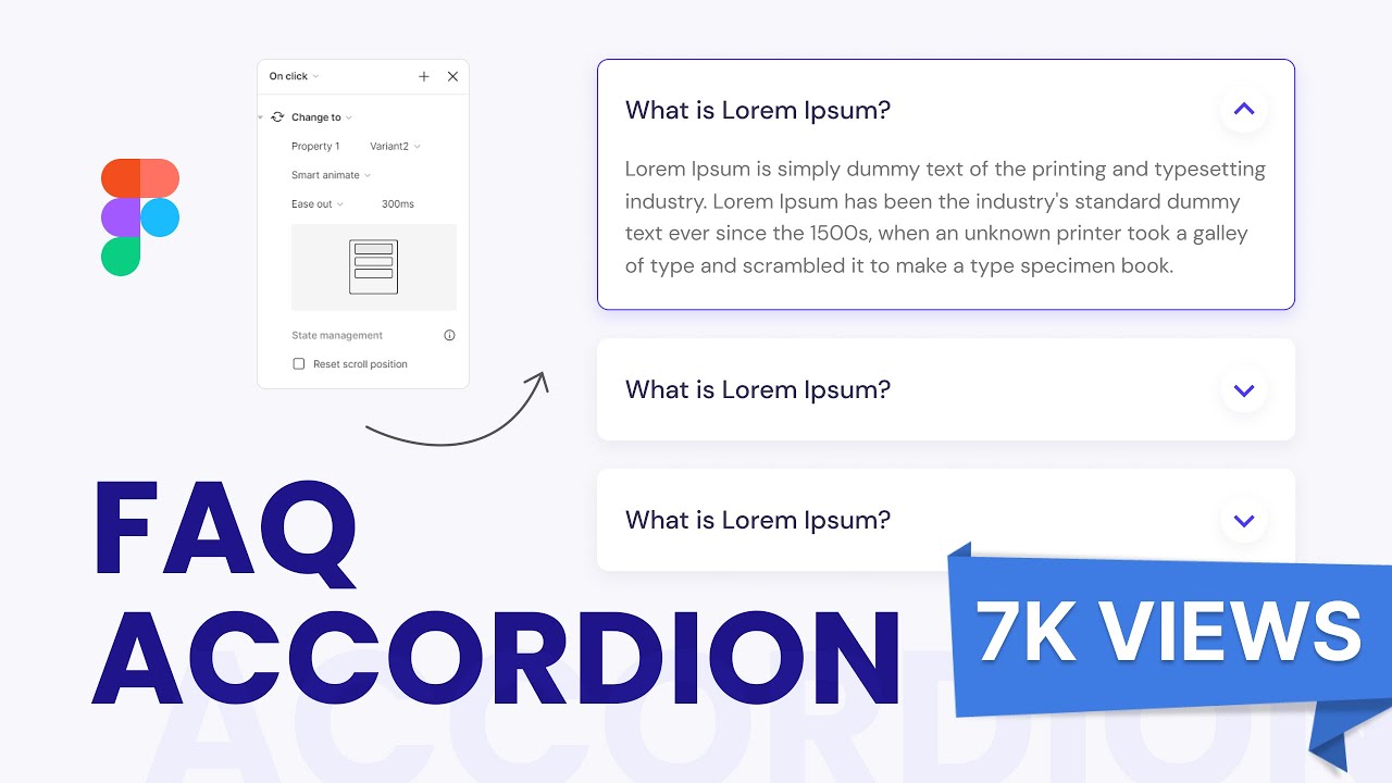 Figma Tutorial: Design Interactive FAQ Accordion Prototypes #figma #webdesign #uidesign