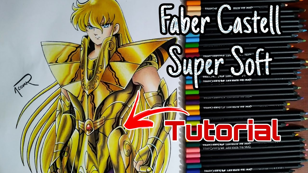 Como pintar la armadura dorada de Virgo con Colores Faber Castell Super Soft | TUTORIAL |