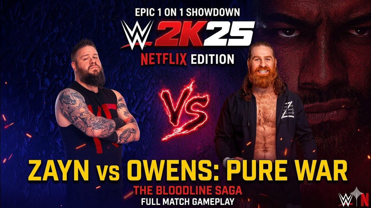 WWE 2K25 Netflix  Mobile Edition - Kevin Owens Vs Sami Zayn One On One Match 