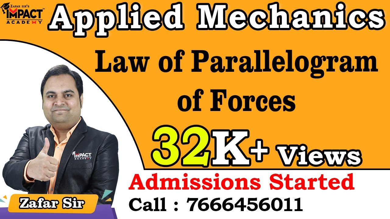 Law of Parallelogram of Forces | Applied Mechanics | Mechanical Engineering #freeEDU #zafarsir #free