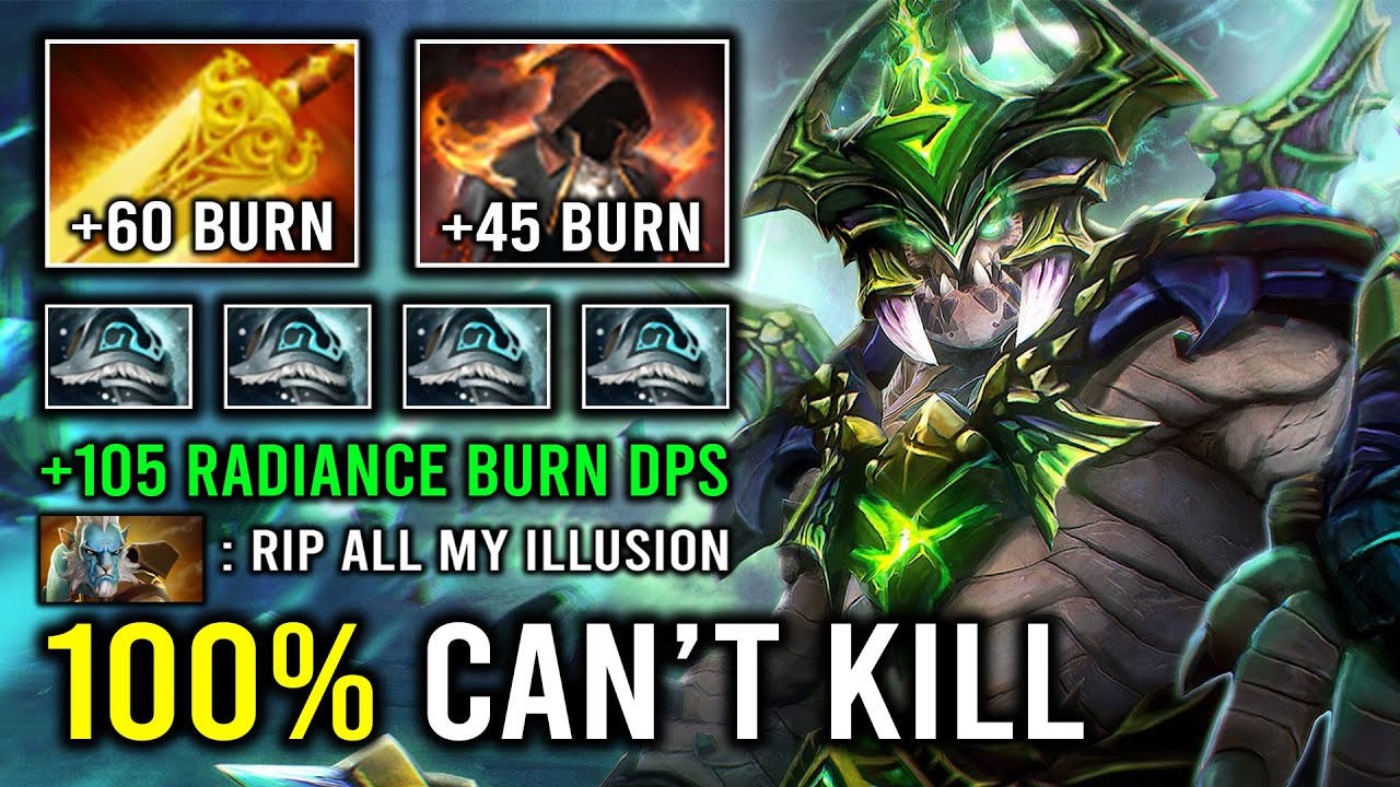 100% Can't Kill +105 Flame Radiance Burn Per Second 1v5 Just Run At Them Tank Carry Underlord Dota 2