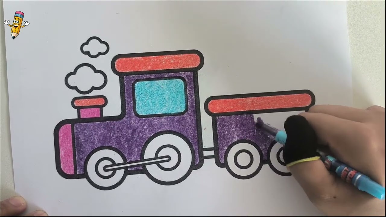 Tô Màu Xe Lửa | How to Color A Train | Bé Tô Màu #137