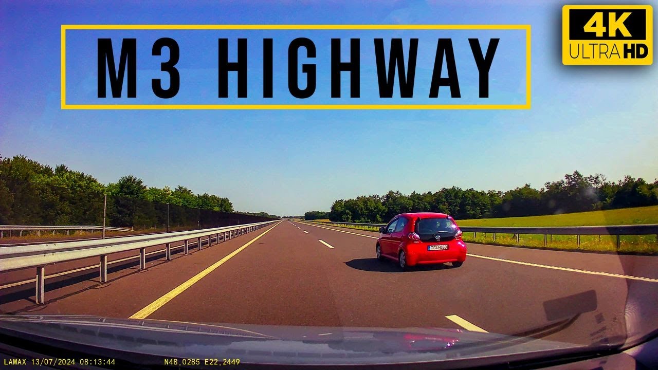4K Highway Drive | Road Trip in Hungary | M3 Highway | Summer 2024 ASMR