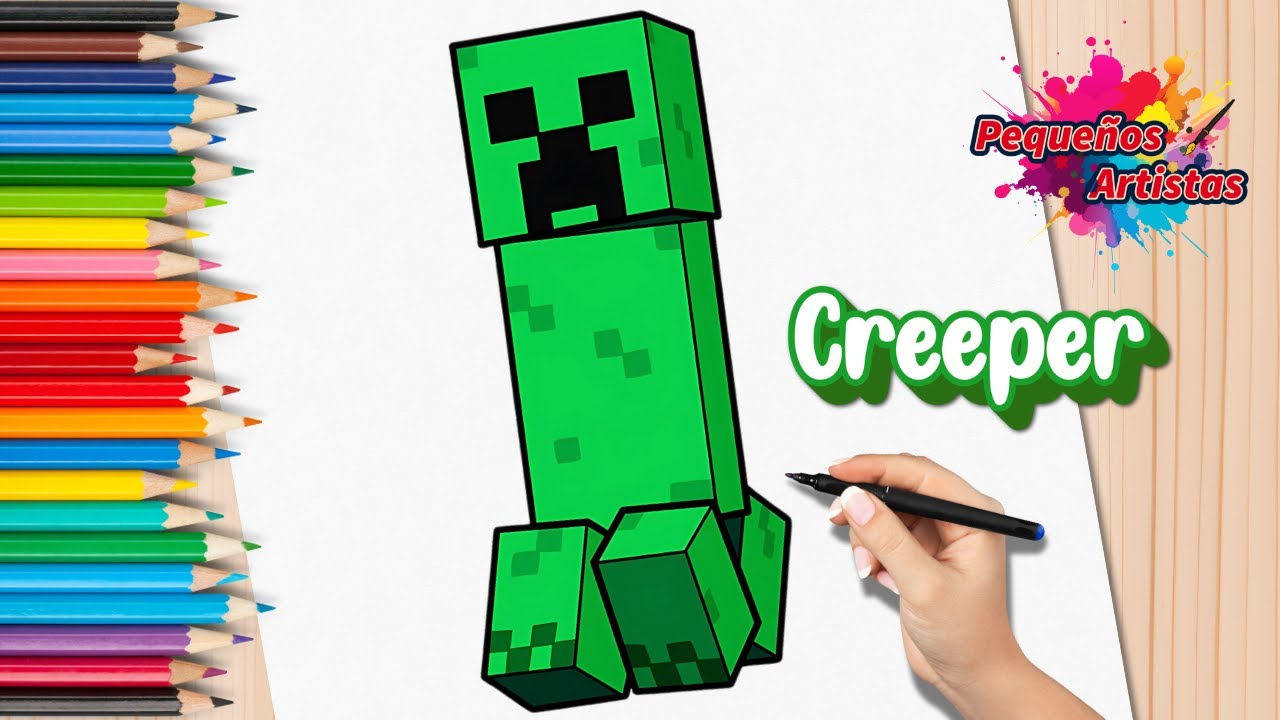Dibujando a un Creeper de Minecraft | Dibujo para Niños