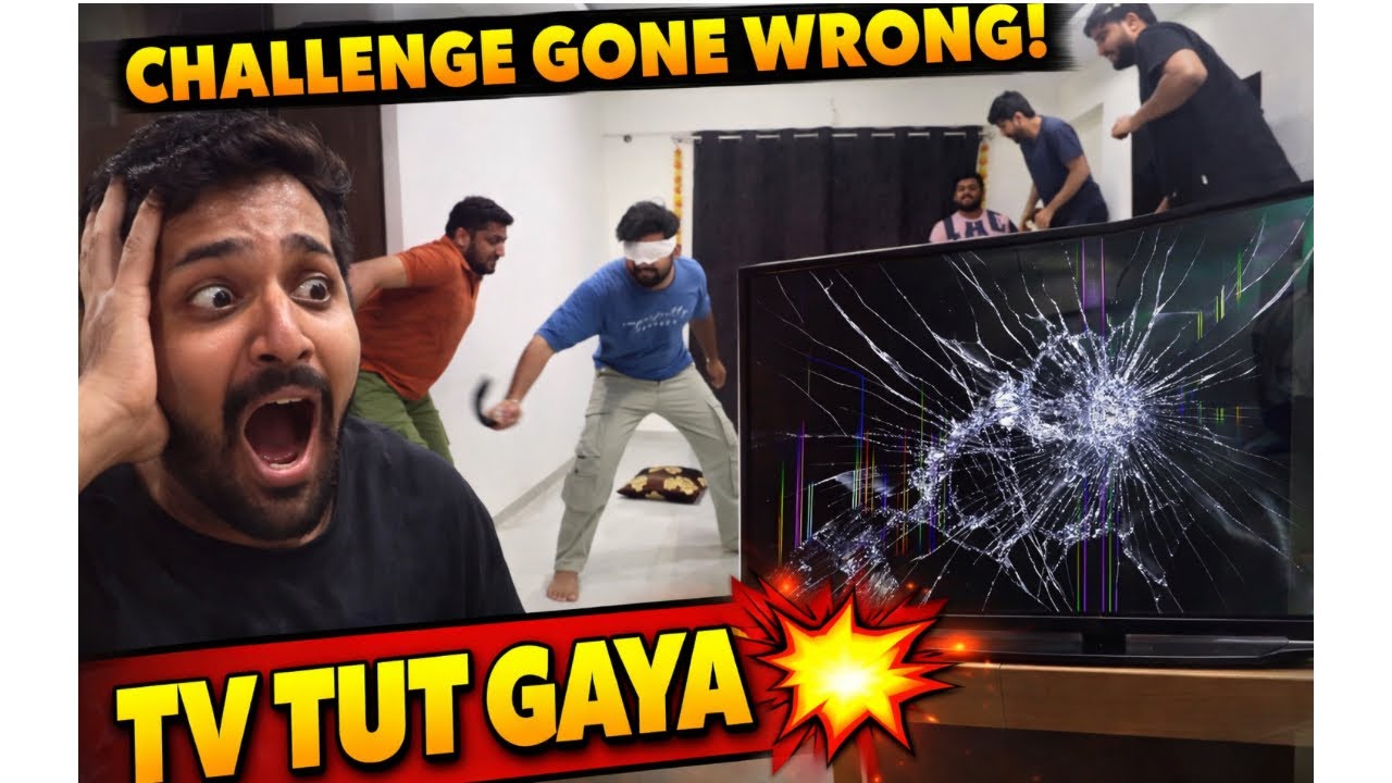 Blindfold Belt Challenge Gone Wrong 😱 | TV Tut Gaya 💥 #vlog #trending 