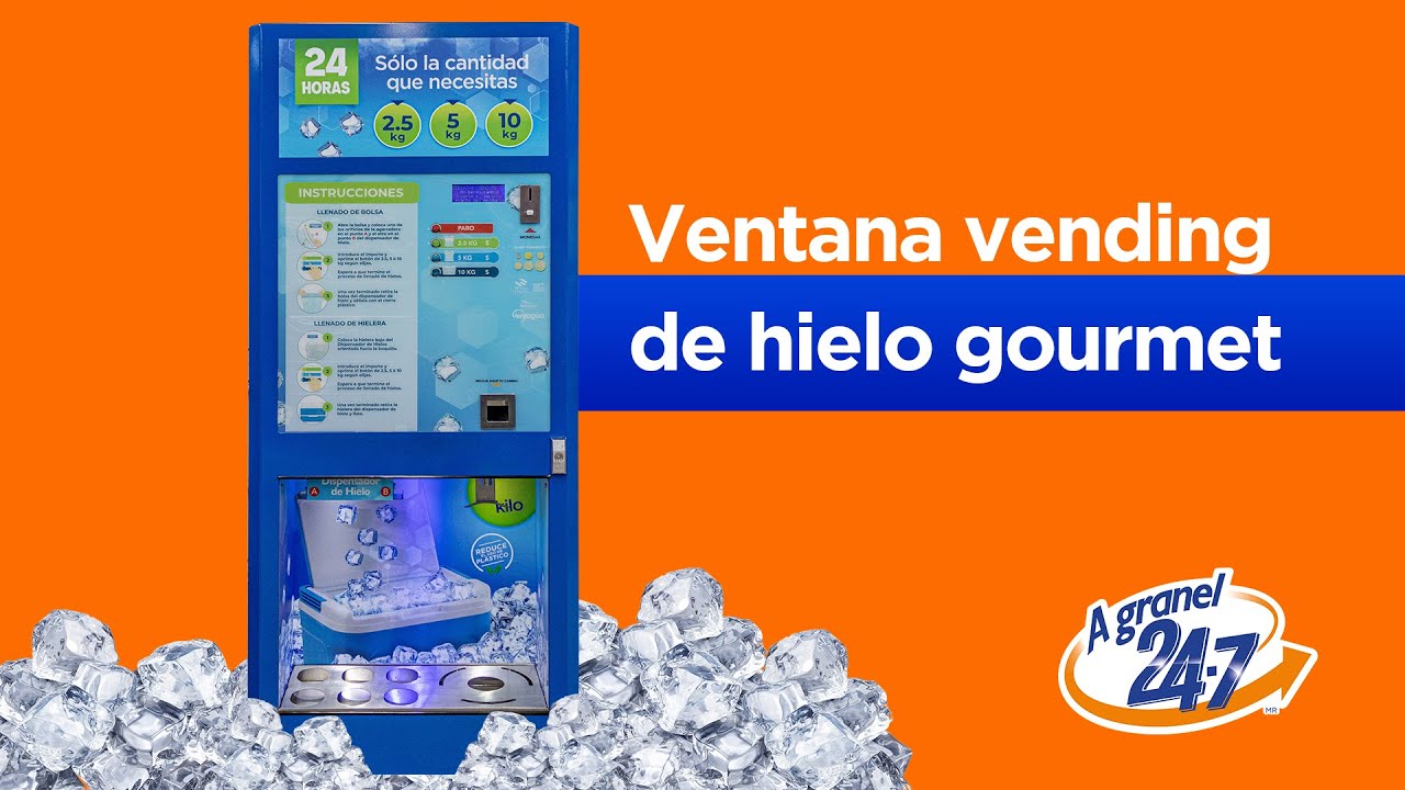 Ventana Vending de Hielo | A Granel 24-7