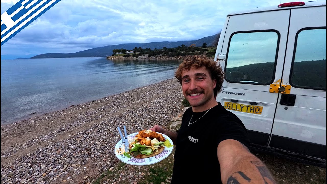 Solo Vanlife in Greece | Made Gyros on the Beach