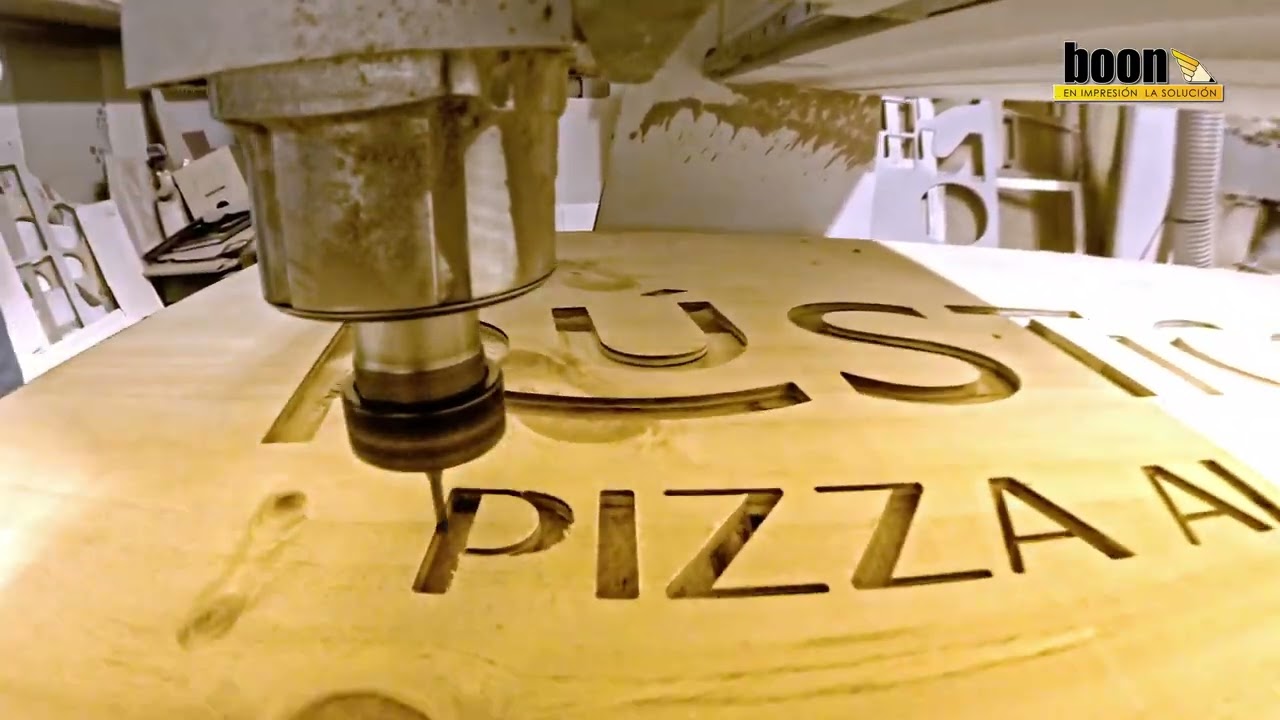 Calado y corte en Router CNC 🔩 para realizar anuncio de madera