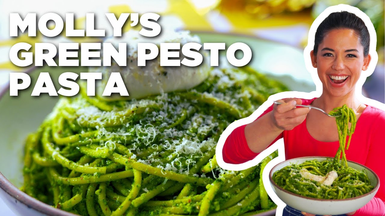 Molly Yeh's Green Pesto Pasta with Burrata | Girl Meets Farm | Food Network