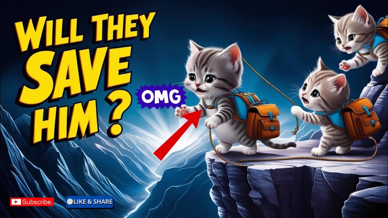 Emotional Cat Adventure | Will They Save Him? | Heart Touching Cartoon Story 🏔️🏔️