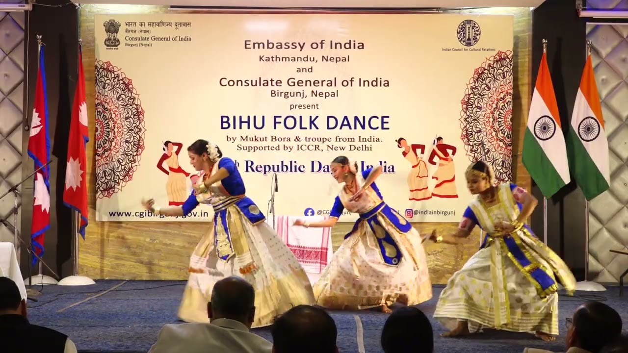 Bihu Folk Dance performance by Mukut Bora & Troupe, supported by ICCR