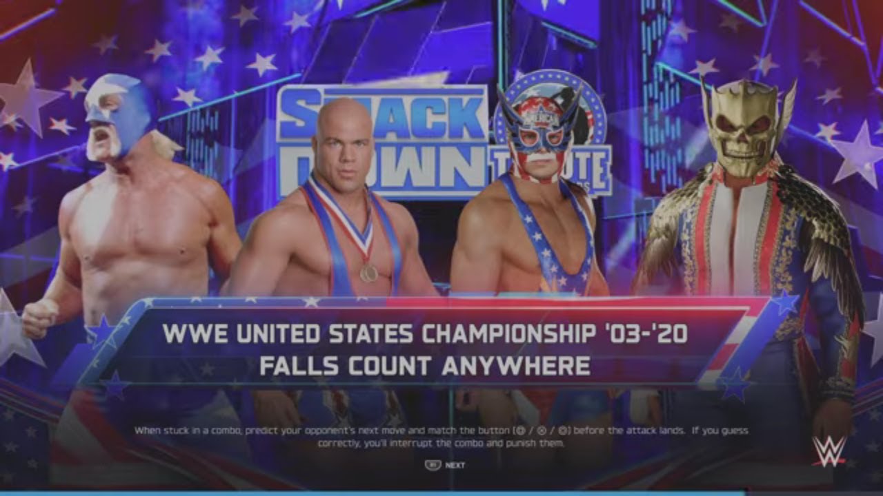 WWE 2K25 Kurt VS Americano, Mr. America, Cody WM41 Fatal 4-Way 2-3 Falls Match WWE U.S. Tittle '20