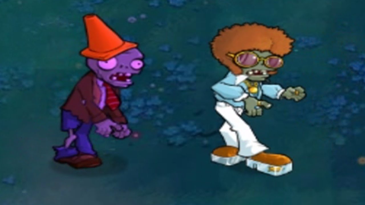 1 Conehead Zombie vs 1 Dancing Zombie Fight // Plants vs Zombies