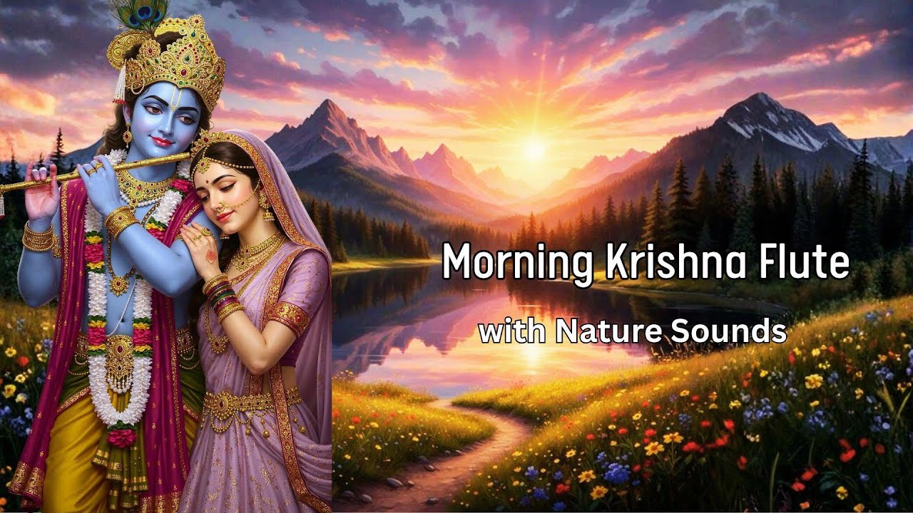 Morning Krishna Flute with Nature Sounds | Deep Relaxing Flute Music ,Meditation, Inner peace music