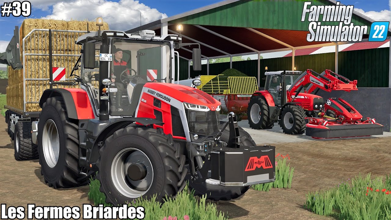 BALING and STORING STRAW BALES, FEEDING ANIMALS│LES FERMES BRIARDES│FS 22│39