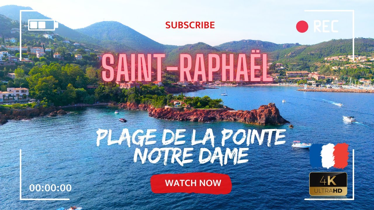 Saint-Raphaël Plage de la Pointe Notre Dame Cote d'Azur France by drone 4K with relax music