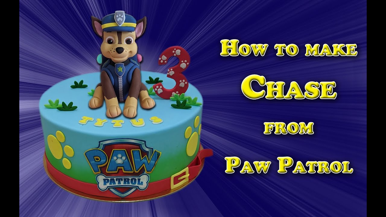 How to make Chase from Paw Patrol - fondant cake topper tutorial