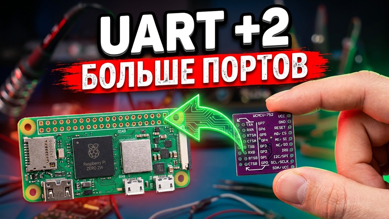 Raspberry Pi Zero 2W добавляем UART порты с помощью платы WCMCU-752 | Drone programming