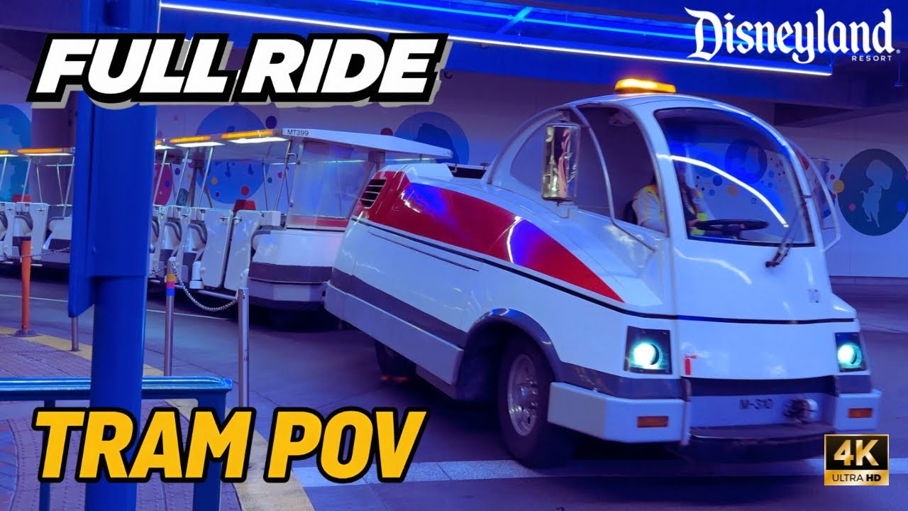 Disneyland Resort Tram FULL RIDE POV | Parking Lot to Parks Main Entrance 4K