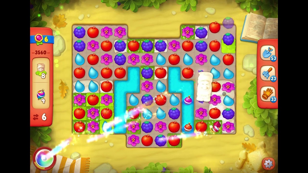 GardenScapes Level 3560 no boosters (14 moves)