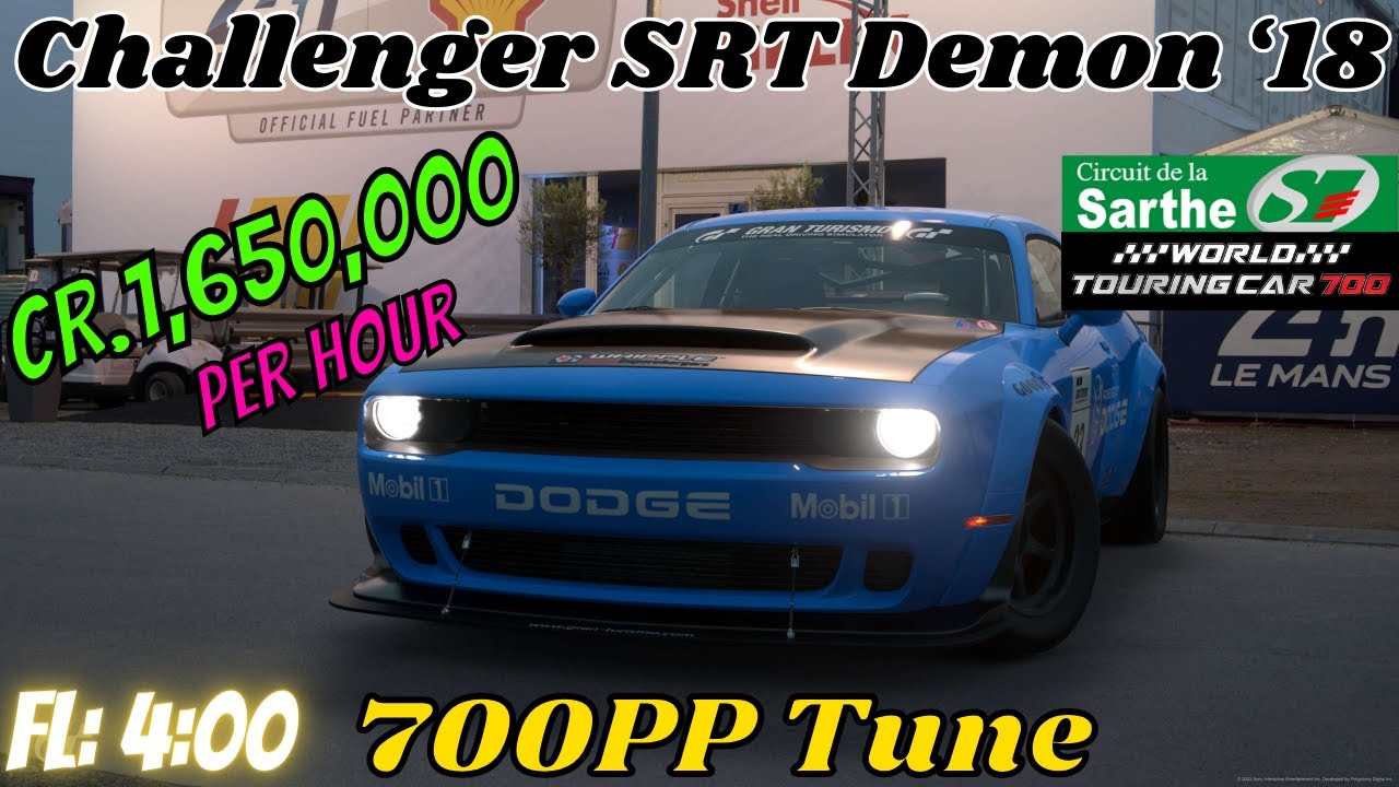 GT7|Dodge Challenger SRT Demon ‘18|La Sarthe 700pp Tune|1.41(Requested)