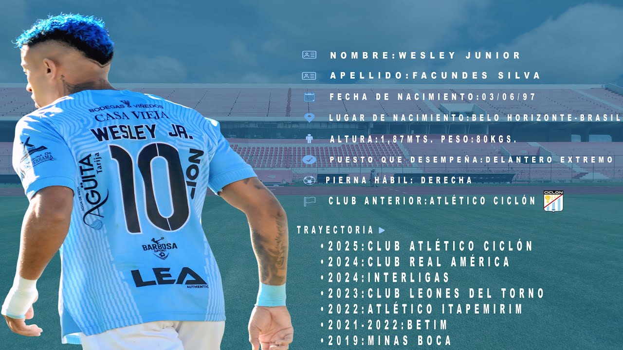 WESLEY JUNIOR DELANTERO MEJORES JUGADAS Y GOLES
