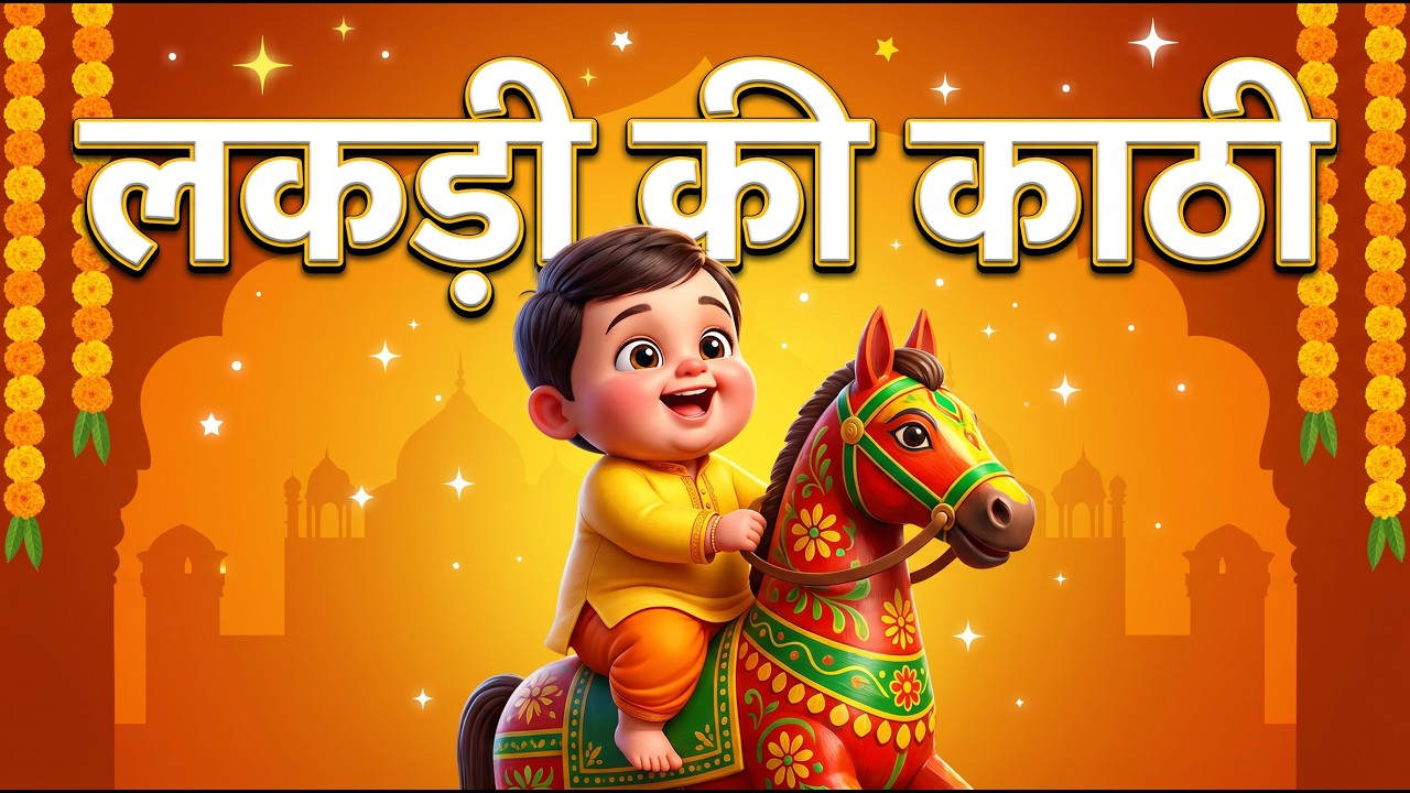 लकड़ी की काठी | Lakdi Ki Kathi Full Animated Video 🐴 | Hindi Bal Geet | Popular Kids Song Hindi