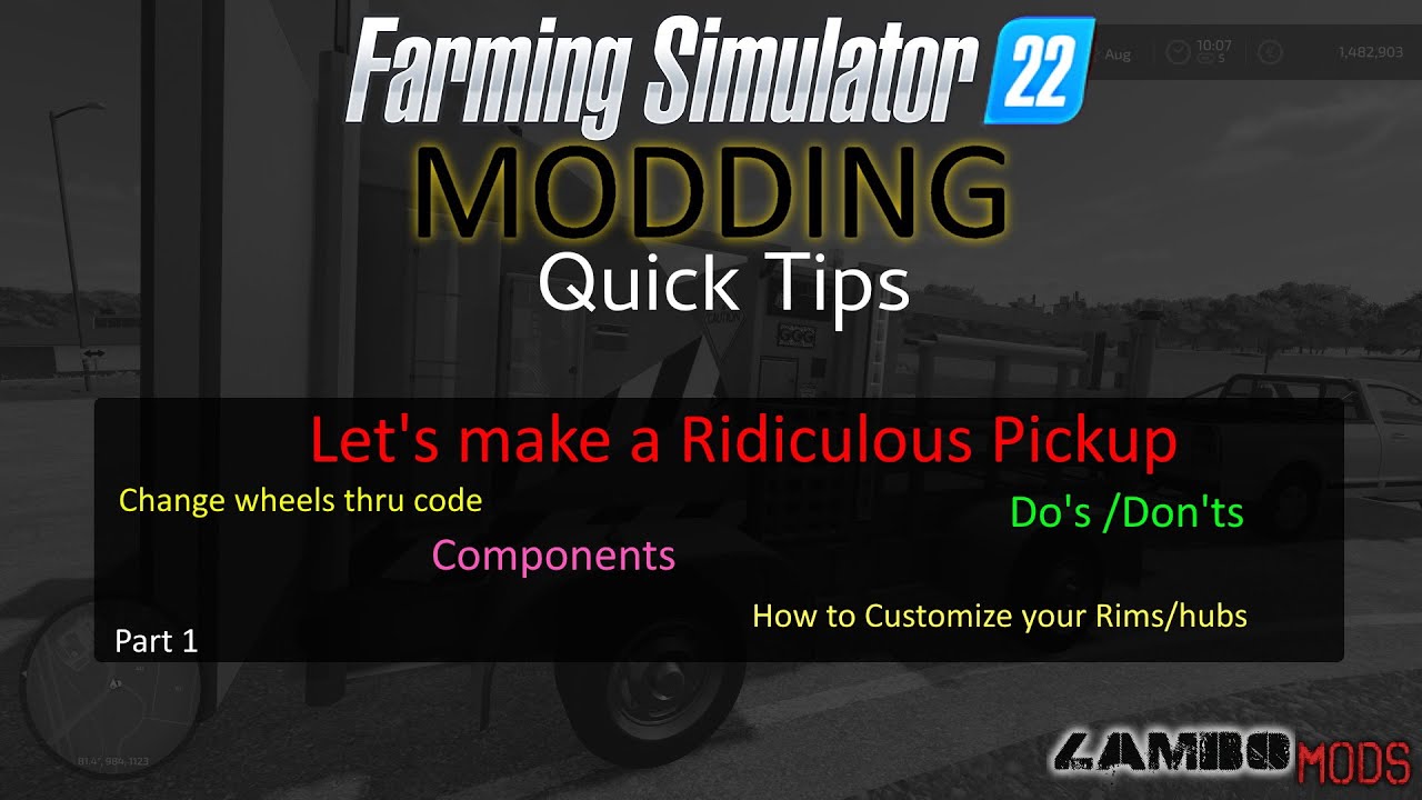 Let's make a Ridiculous Pickup For Farming Simulator 22 - Learning The wheel system