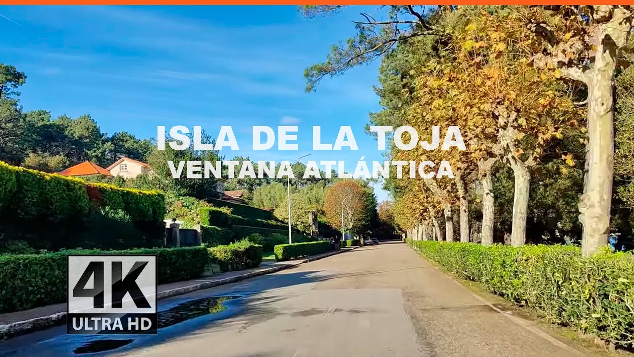 Isla de La Toja. Conduciendo. Turismo Galicia 4k.