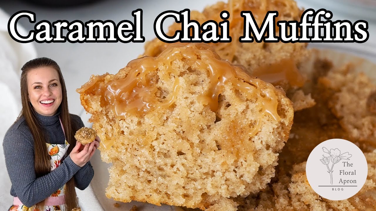 Caramel Chai Muffins | Caramel Cardamom Muffins | The Floral Apron