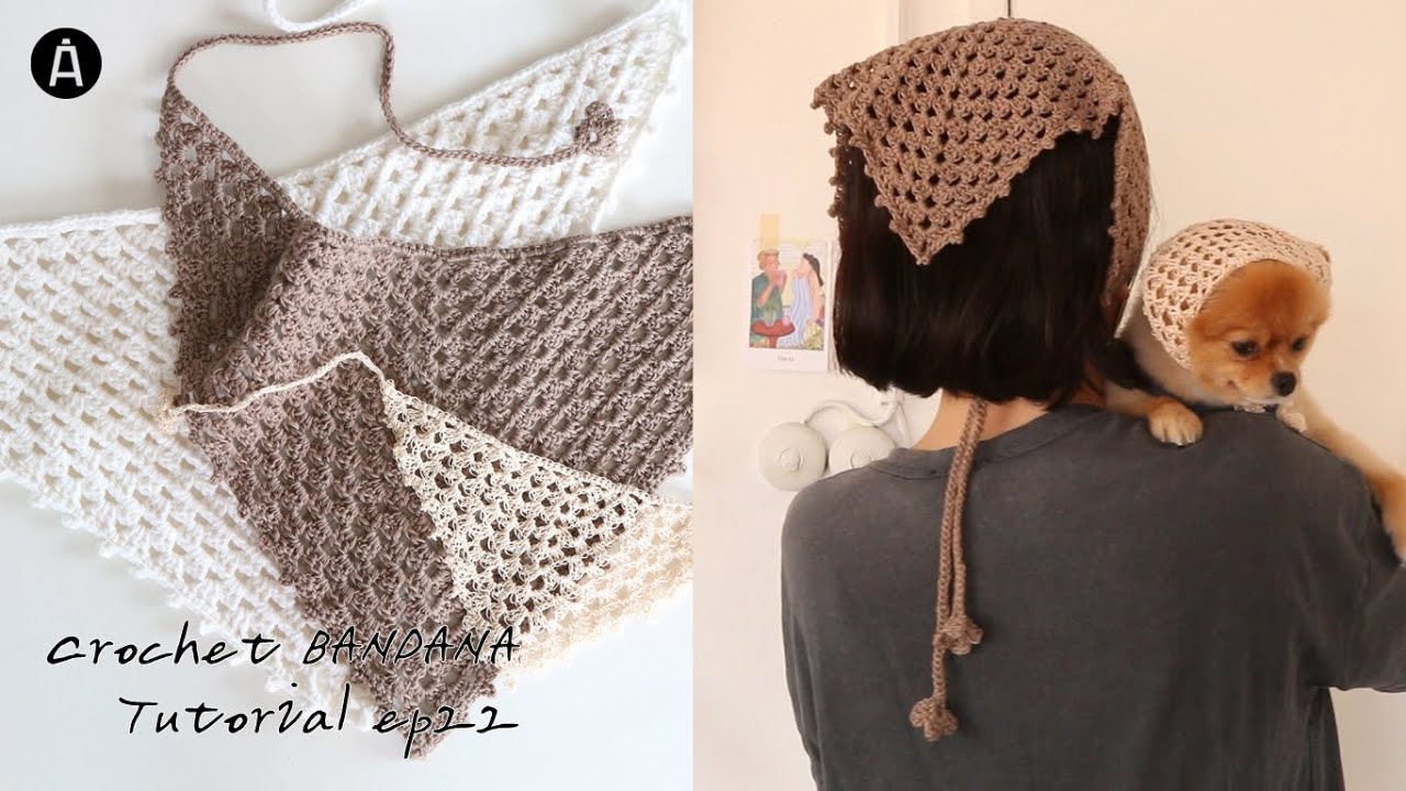 [낙스튜디오] 쉽고 재미있는 코바늘 반다나 뜨기 Easy Crochet Granny Triangle BANDANA Tutorial
