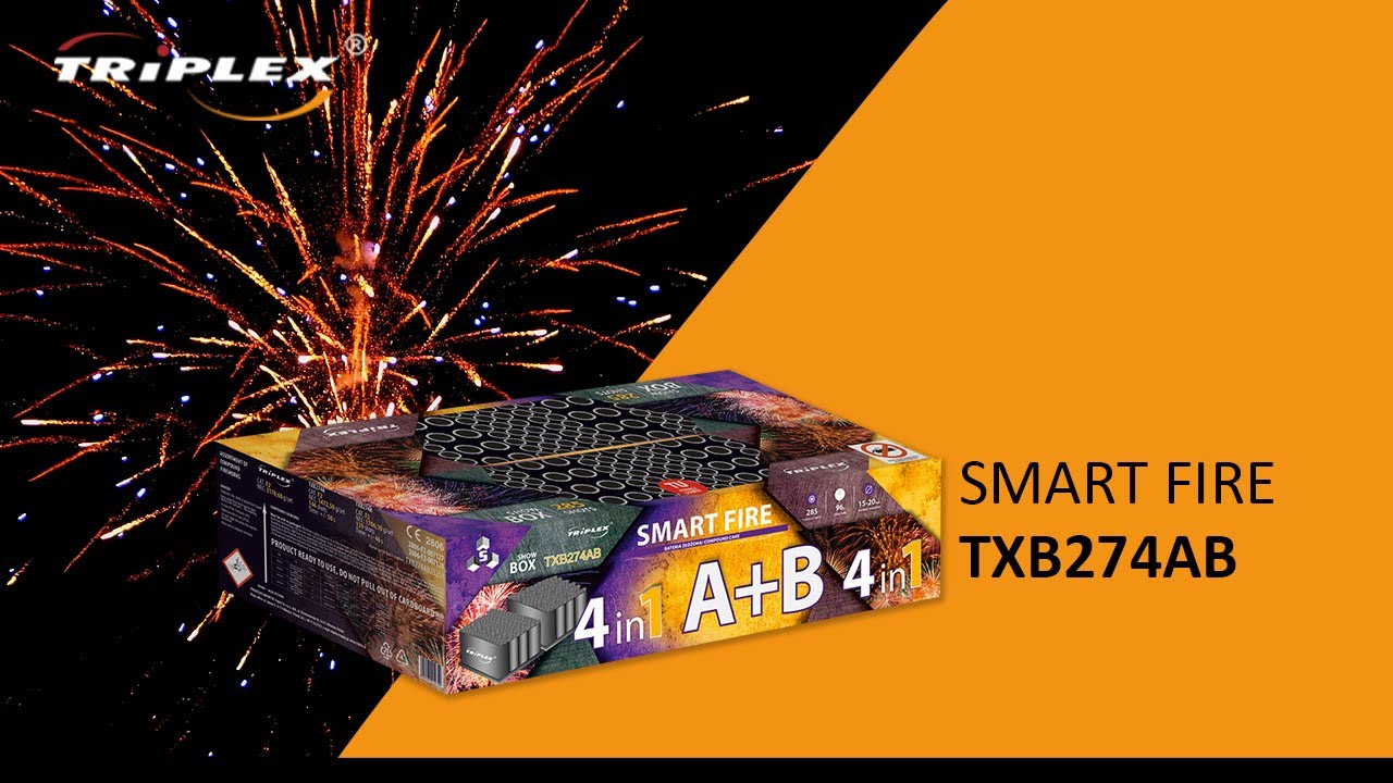 FAJERWERKI TXB274AB 285S 0.8''-1.2'' BATERIA SMART FIRE F2 TRIPLEX FIREWORKS