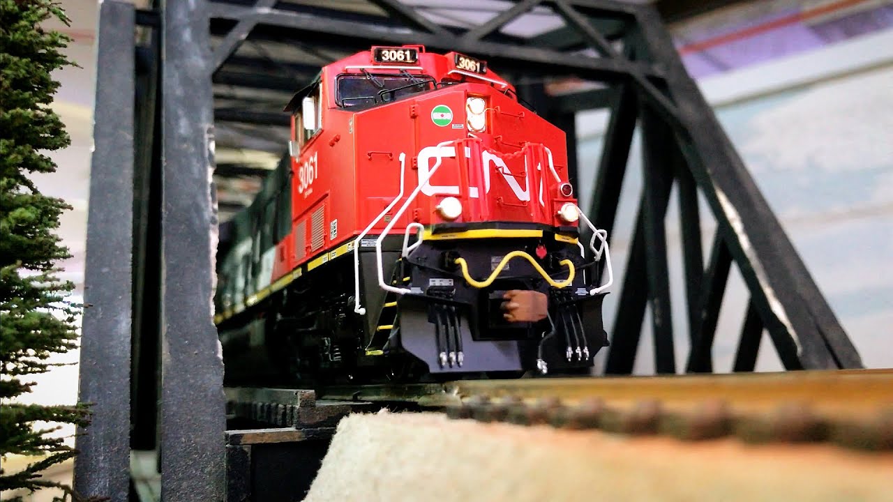 Model Railway Layout in HO scale with Canadian National Model Train