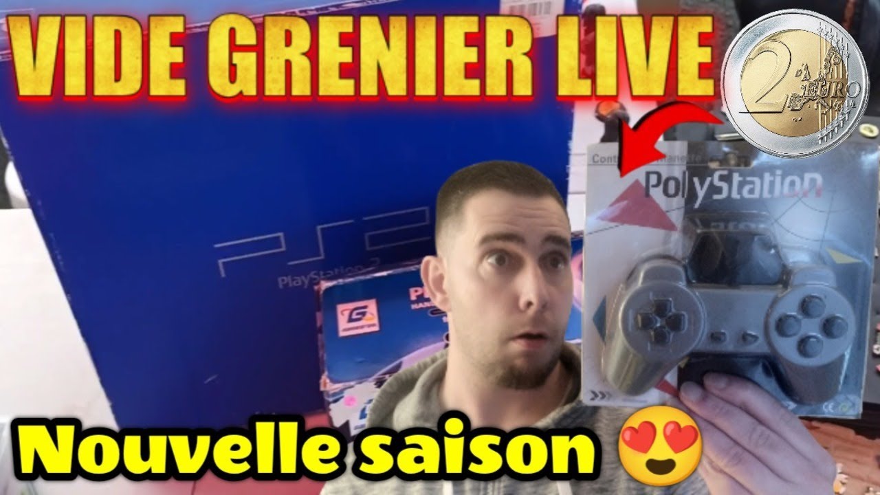 VIDE GRENIER LIVE - MANETTE PLAYSTATION 1 SOUS BLISTER A 2€